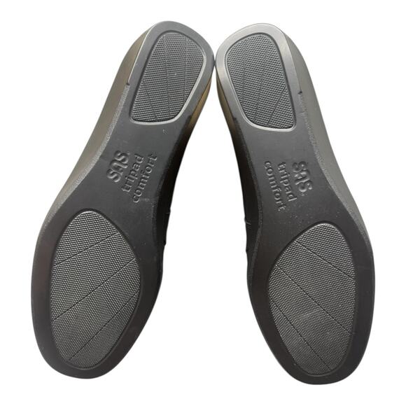 SAS Nora Black 10 M Lizard Print Embossed Leather Slip On Loafers - Picture 4 of 10